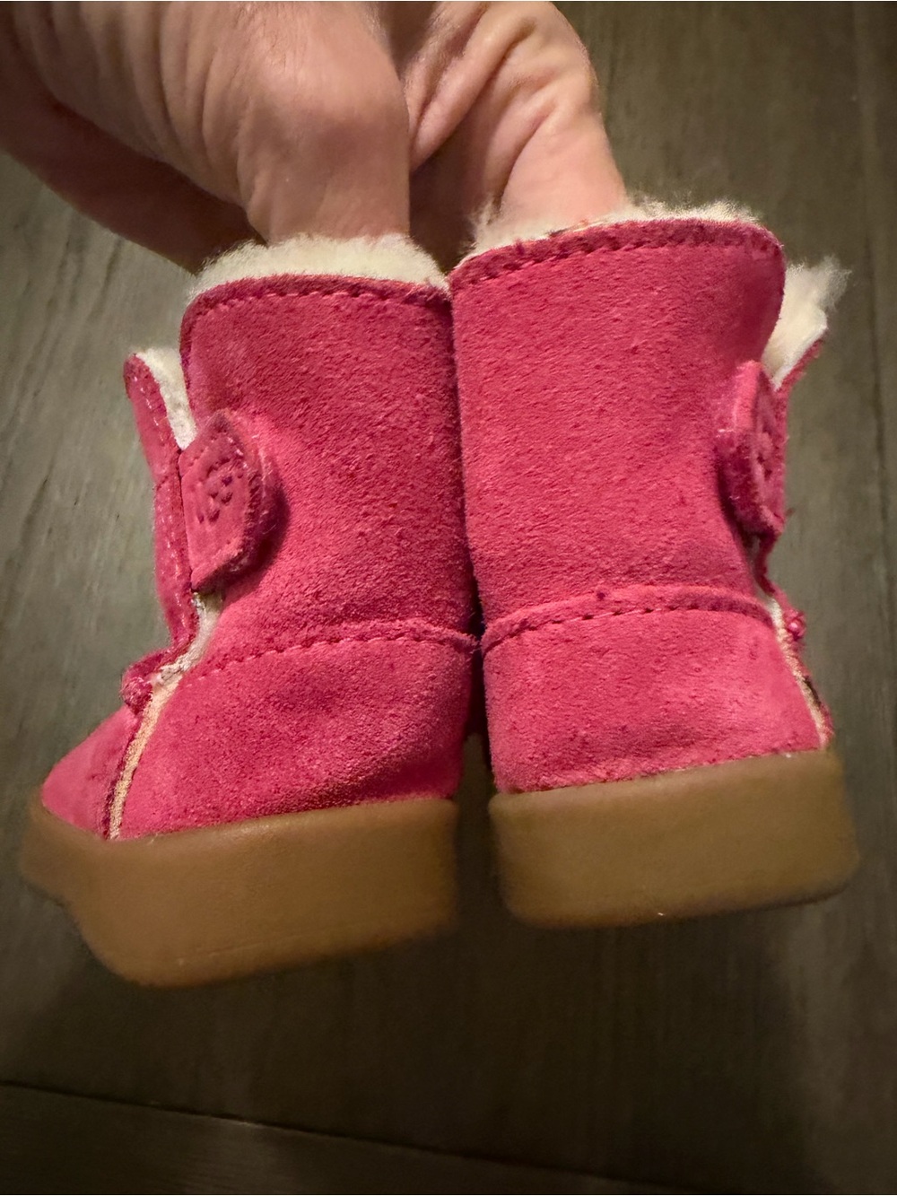UGG Kids Suede Shearling Winter Boots - Bright Pink - Picture 4 of 7